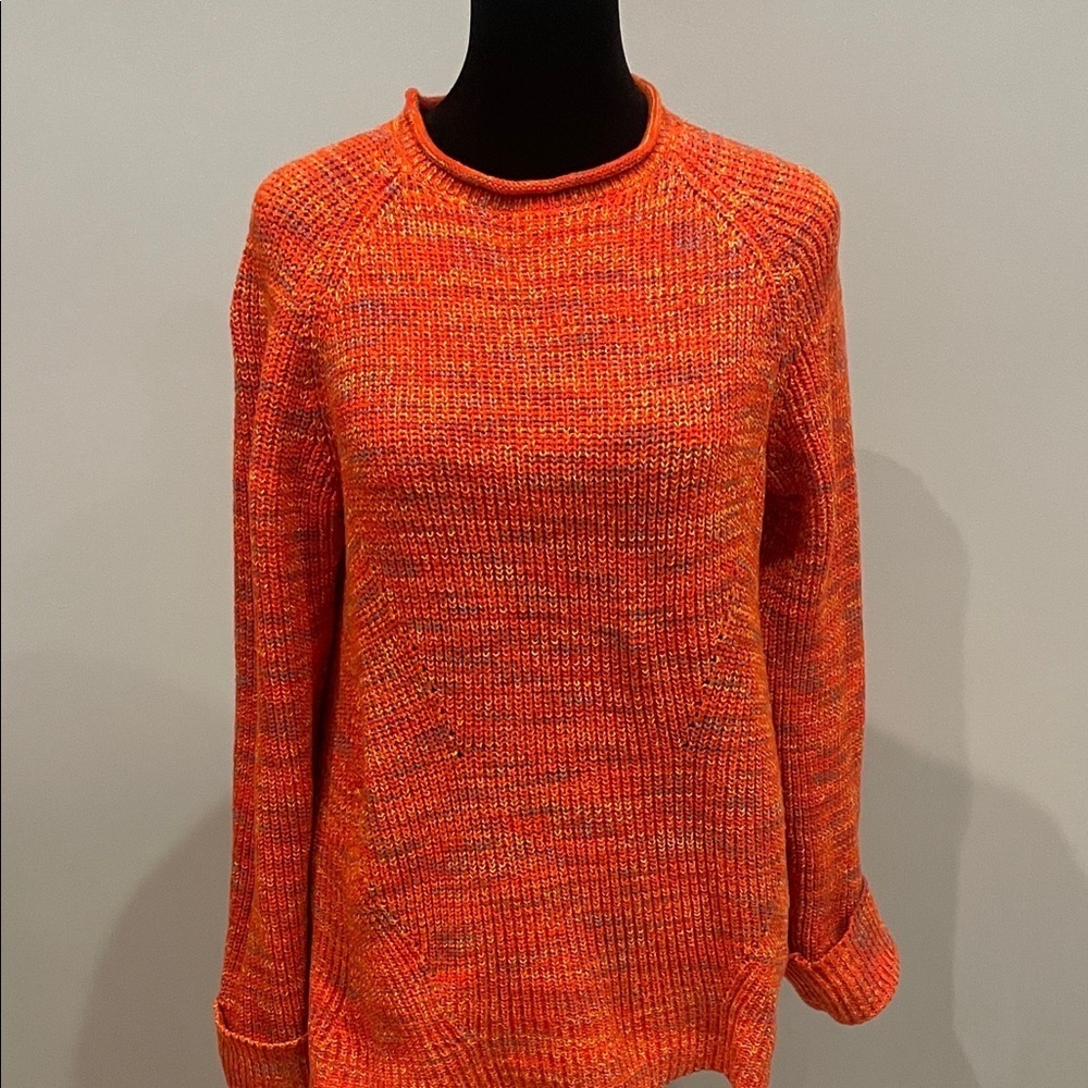 Orange Knit Women's Sweater winter knits large